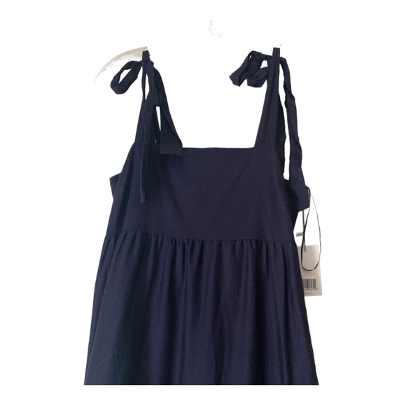 NWT JASON WU Navy  Tiered Shoulder Tie Maxi Dress Embroidered  Size S - Picture 15 of 16